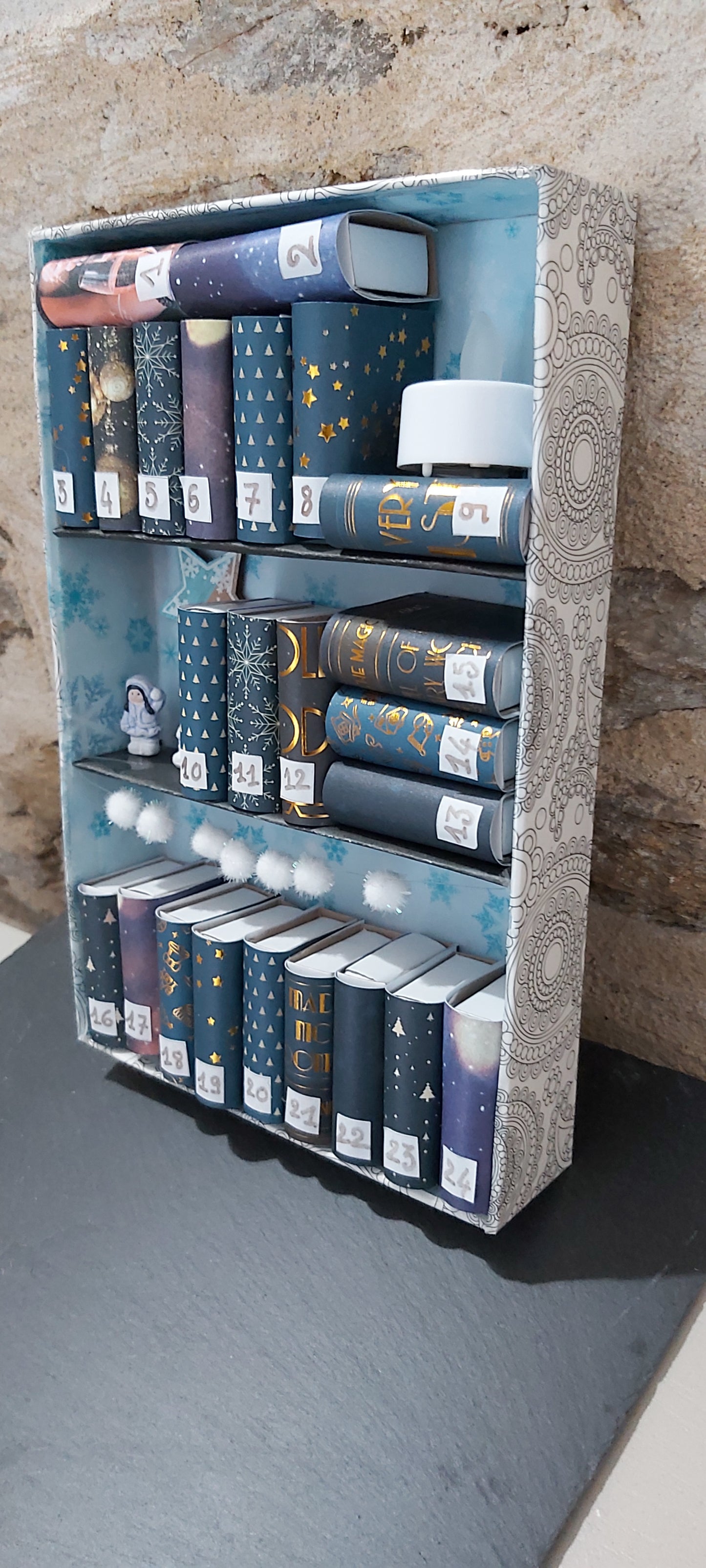 La bibliothèque de l'Avent bleue